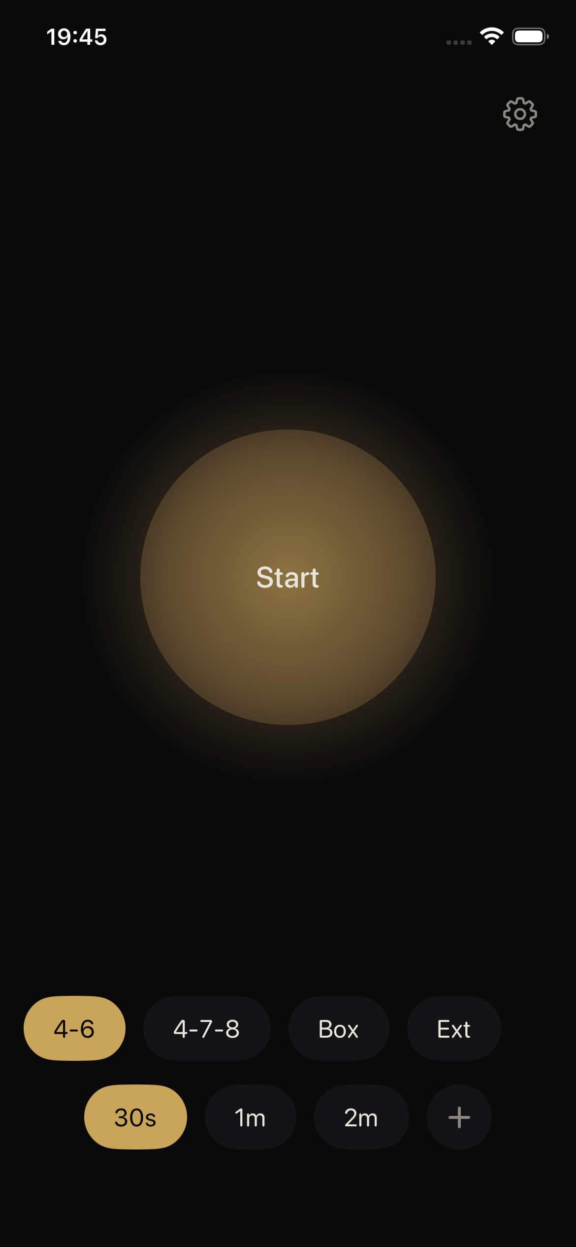 DriftBreath app showing a breathing exercise session